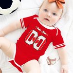 Personlig Multicolor National Flag Element Unisex Baby Bodysuit med namn och nummer Födelsedag Cheer Tillbehör Gåva för Baby Flicka Pojke