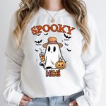 Spersonalizowana bluza z kapturem Spooky Bat Design Multicolor Prezent na Halloween dla członka rodziny