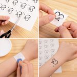 Gepersonaliseerde Waterdichte Niet-giftige Hart Set van 3 Tijdelijke Tatoeages met 1-5 Namen Party Favor Verjaardagsgeschenk voor Familie Vrienden