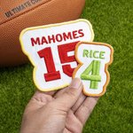 Personalized Multicolour Embroidered Sport Patch with Name and Number Sports Event Cheer Accessories Gift for Sport Lover