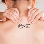 Personalized Waterproof Non-toxicity Infinity Symbol Heart Set of 12 Temporary Tattoos with Name Wedding Anniversary Gift for Couple