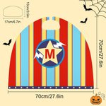Personalised Rainbow Stripe Lightning Star Superhero Cape with Initial Cosplay Costume Halloween Masquerade Holiday Party Gift for Girls Boys