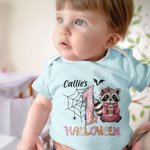 Spersonalizowany Peter Rabbit Ghost Raccoon Halloween Elements 100% bawełniany body dla niemowląt z imieniem Pierwszy prezent na Halloween dla noworodków