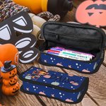 Estuche personalizado para lápices con nombre con motivo de Halloween Highland Cow Material escolar Vuelta al cole Regalo de cumpleaños para niños Ado