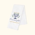 Gepersonaliseerde Chanoeka Menora 100% Katoenen Wafel Theedoek met Tekst Home Keuken Decor Chanoeka Cadeau voor Joodse Familie