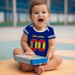 Personalisierter Mehrfarbiger Unisex Baby Strampler mit Deutschem Flagge Element und Nummer Nationalflagge Geburtstag Nationalfeiertag Jubel Geschenk