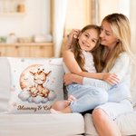 Personalized Sleeping Mommy Baby Animal Dreamy Moon Cloud Throw Pillow Cover with Name Cute Home Nursery Room Decor Birthday Gift for Kids