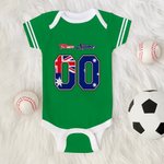 Personalisierter Mehrfarbiger Unisex Baby Strampler mit Deutschem Flagge Element und Nummer Nationalflagge Geburtstag Nationalfeiertag Jubel Geschenk