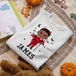 Spersonalizowana postać z kreskówki Nietoperz Dziecko 100% bawełniana koszulka dla dorosłych z imieniem Prezent na Halloween dla przyjaciela rodziny