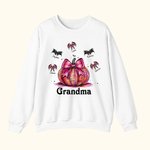 Personalized Multicolour Halloween Pumpkin Bat Adult Kid Sweatshirt with Name Halloween Birthday Gift for Family