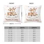 Personalized Sleeping Mommy Baby Animal Dreamy Moon Cloud Throw Pillow Cover with Name Cute Home Nursery Room Decor Birthday Gift for Kids