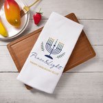 Gepersonaliseerde Chanoeka Menora 100% Katoenen Wafel Theedoek met Tekst Home Keuken Decor Chanoeka Cadeau voor Joodse Familie