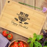 Gepersonaliseerde Chanoeka Menora Gegraveerde Houten Snijplank met Tekst en Sap Groef Keuken Accessoires Chanoeka Gift voor Joodse