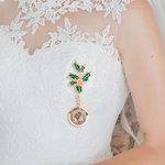 Personlig födelseblomma dekorera emaljnål med foto och graverad text Jubileumsbröllopsgåva till brudgum