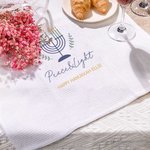 Gepersonaliseerde Chanoeka Menora 100% Katoenen Wafel Theedoek met Tekst Home Keuken Decor Chanoeka Cadeau voor Joodse Familie