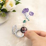 Personlig födelseblomma dekorera emaljnål med foto och graverad text Jubileumsbröllopsgåva till brudgum