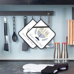 Personalized Hanukkah Menorah Set of 2 Insulation Potholders with Name Happy Hanukkah Housewarming Gift for Baking Lovers Cook Enthusiast