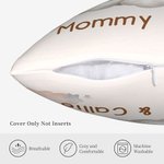 Personalized Sleeping Mommy Baby Animal Dreamy Moon Cloud Throw Pillow Cover with Name Cute Home Nursery Room Decor Birthday Gift for Kids