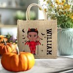 Henkilökohtainen sarjakuva vampyyri noita temppu tai Treat Juutti Kangaskassi nimi Halloween puolue lahja pojille tytöille