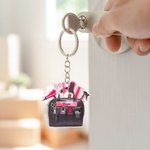Personalized 3D Scissor Hairdryer Hair Kit Design Acrylic Keychain with Name Birthday Christmas Appreciation Gift for Hairstylist