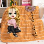 Personalized Multicolor Cute Cartoon Birth Flower Soft Throw Blanket with Name Ship from USA Birthday Christmas Gift for Boys Girls
