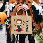 Henkilökohtainen sarjakuva vampyyri noita temppu tai Treat Juutti Kangaskassi nimi Halloween puolue lahja pojille tytöille