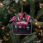 Personalized 3D Scissor Hairdryer Hair Kit Design Acrylic Ornament with Name Birthday Christmas Appreciation Gift for Hairstylist