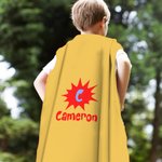Personalised Cute Butterfly Heart Lighting Design Superhero Kid Cape with Name and Initial Halloween Costume Party Dress Up Gift for Boys Girls
