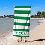 Henkilökohtainen ylimitoitettu ylisuuri Nopea kuivaus Classic Stripe Beach Towel nimellä Summer Travel Essentials Syntymäpäivälahja naisille miehille