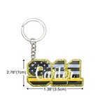 Personalized Multicolor Acrylic 911 Line Glitter Keychain with Name Appreciation Week Birthday Gift for First Responder Firefighter Dispatcher