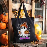 Personalizzato Carino fantasma zucca pipistrello grande tela Tote Bag con nome Dolcetto o scherzetto Regalo di Halloween per la famiglia Bambini