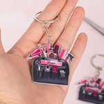Personalized 3D Scissor Hairdryer Hair Kit Design Acrylic Keychain with Name Birthday Christmas Appreciation Gift for Hairstylist