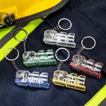 Personalized Multicolor Acrylic 911 Line Glitter Keychain with Name Appreciation Week Birthday Gift for First Responder Firefighter Dispatcher