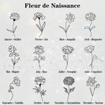 Collier de médaillon personnalisé avec fleur de naissance gravée et photo - Cadeau mariage anniversaire Saint-Valentin pour les femmes