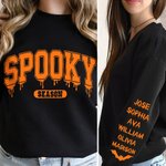 Personalized Halloween Bat Spooky Adult Kid Sweatshirt T-shirt Hoodie with Name Halloween Gift for Family