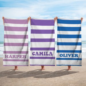 Henkilökohtainen ylimitoitettu ylisuuri Nopea kuivaus Classic Stripe Beach Towel nimellä Summer Travel Essentials Syntymäpäivälahja naisille miehille