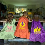 Personalised Cute Butterfly Heart Lighting Design Superhero Kid Cape with Name and Initial Halloween Costume Party Dress Up Gift for Boys Girls