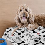 Personalized Cute Paw Bone Soft Pet Throw Blanket with Name Birthday Christmas Gift for Cat Dog Pet Lovers