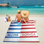 Henkilökohtainen ylimitoitettu ylisuuri Nopea kuivaus Classic Stripe Beach Towel nimellä Summer Travel Essentials Syntymäpäivälahja naisille miehille