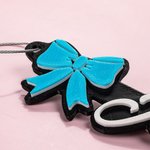 Personalized 3D Cheer Bow Name Bag Tag Keychain with Stainless Steel Loop Cheer Accessories Birthday Gift for Cheerleader Besties