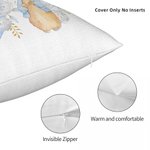 Personalisierte niedliche Peter Rabbit Bunny Floral Throw Pillow Cover mit Geburt Monat und Name Nursery Decor Baby Dusche Geburtstag Geschenk für Jungen Mädchen