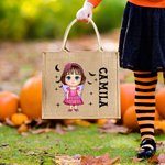 Henkilökohtainen sarjakuva vampyyri noita temppu tai Treat Juutti Kangaskassi nimi Halloween puolue lahja pojille tytöille