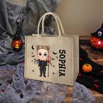 Henkilökohtainen sarjakuva vampyyri noita temppu tai Treat Juutti Kangaskassi nimi Halloween puolue lahja pojille tytöille