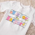 Personalized Cute Alphabet 100% Cotton Kid T-Shirt with Initial and Name First Day of School Outfit Back to School Gift for Boys Girls