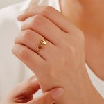 Personalizado lindo 3D Burbuja Letra Birthstone Anillo Ajustable Dainty Joyería Cumpleaños Aniversario Regalo para Mujeres Niñas