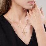 Gepersonaliseerd Geboortebloem Kruis Vrouwen Ketting met Naam Religieus Sieraad Doop Verjaardag Cadeau voor Christelijke Moeder Oma