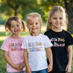 Personalized Cute Alphabet 100% Cotton Kid T-Shirt with Initial and Name First Day of School Outfit Back to School Gift for Boys Girls