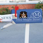 Personalized Multicolor Cartoon Dog Cat Magnetic Mailbox Cover Sticker with Initial and Address Garden Outdoor Decor Housewarming Gift for Pet Lovers