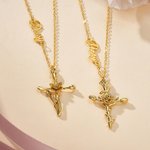 Gepersonaliseerd Geboortebloem Kruis Vrouwen Ketting met Naam Religieus Sieraad Doop Verjaardag Cadeau voor Christelijke Moeder Oma