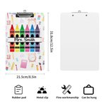 Personalized Colourful Crayon Design Portable Clipboard with Name School Essentials Back to School Teacher's Day Gift for Teacher